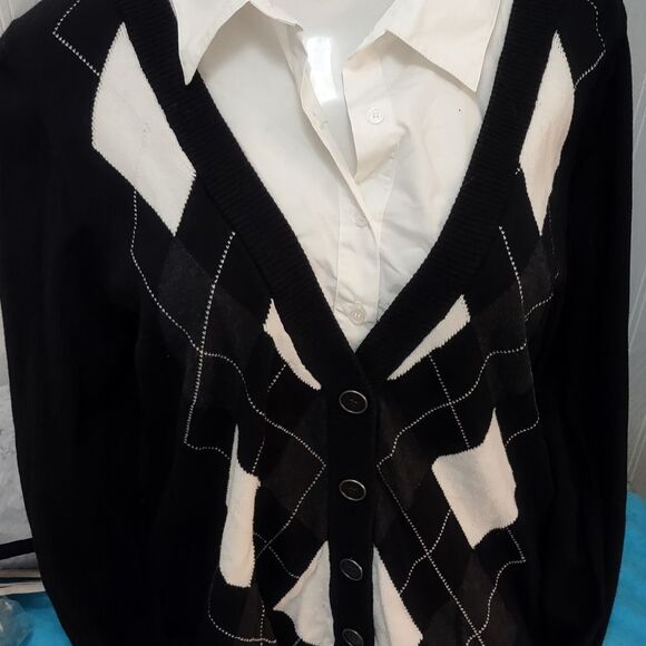 Mint Condition Forever 21 Arygle Sweater Size 2X Preppy Collegiate Swank - Picture 4 of 5